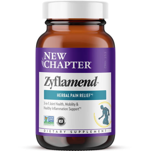 Bottle of Zyflamend herbal pain relief supplements